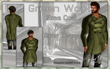 mens free green wool coat from Ruca Tease