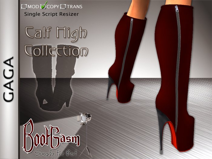 Bootgasm Gaga Calf High Boots Red