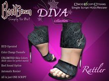 Bootgasm Diva Rattler Black High Heels w/ Toes