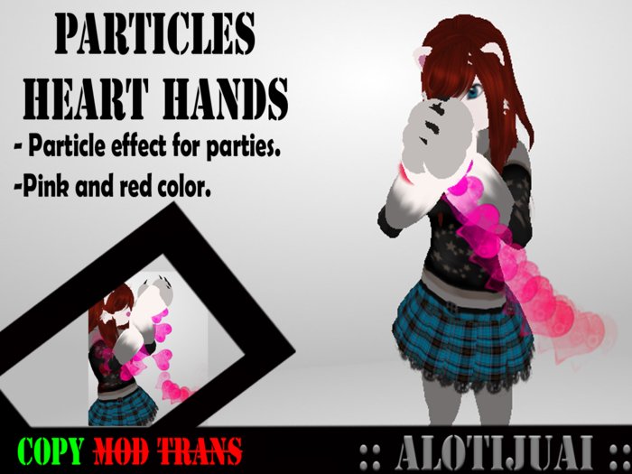 Particle heart hands (pink-red)