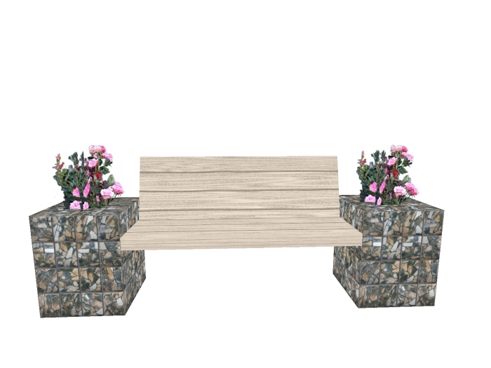 Flower Bench 1, Pink Roses