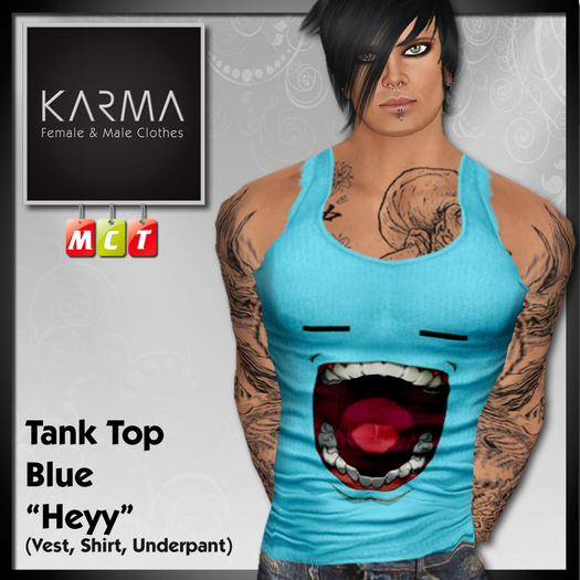 Karma - Tank Top Blue Heyy