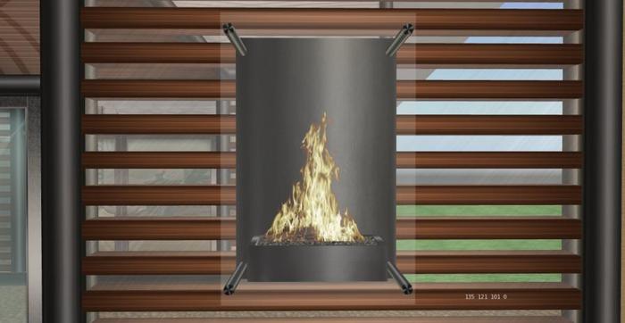 Modern wall fireplace (Iron)