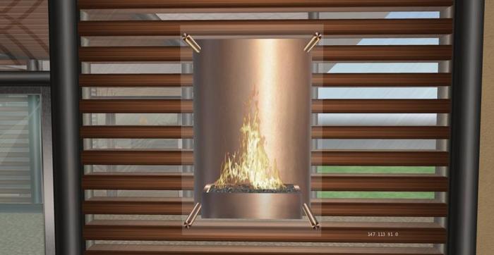 Modern wall fireplace (Copper)