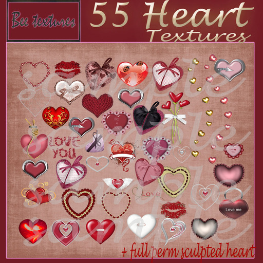 55 alpha Heart textures +sculpted heart-valentines textures