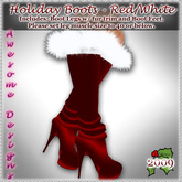 *Awesome Designs Holiday Boots with Fur - Red/White Fur