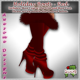 *Awesome Designs Holiday Boots with Fur - Red