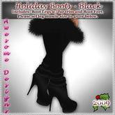 *Awesome Designs Holiday Boots with Fur - Black