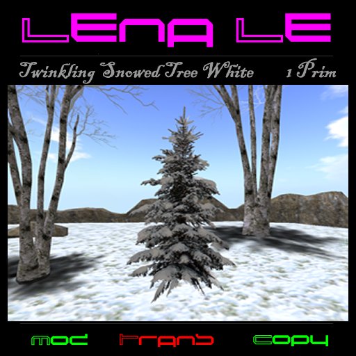 Twinkling Snowed Tree White 1 Prim