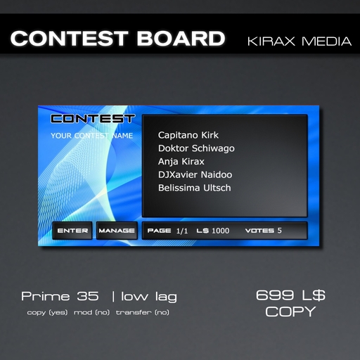 Contest Board blue no transfer