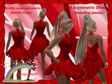 Red Asymmetric Dress(Vestito rosso asimmetrico)