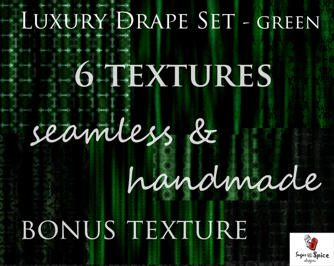Luxury Drapes Texture Set (Green) by Sugar & Spice Designs