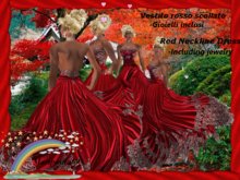 Red Neckline Dress(Vestitto rosso scollato)