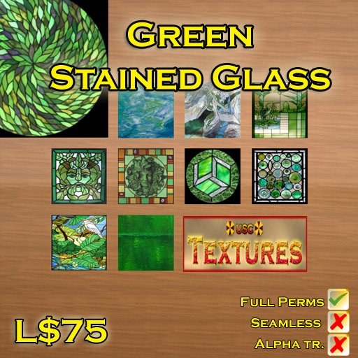 USC Textures - Green Stained Glass 