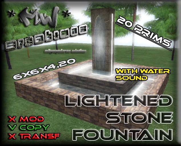 *MW* Lightened Stone Fountain 6*6*4,20