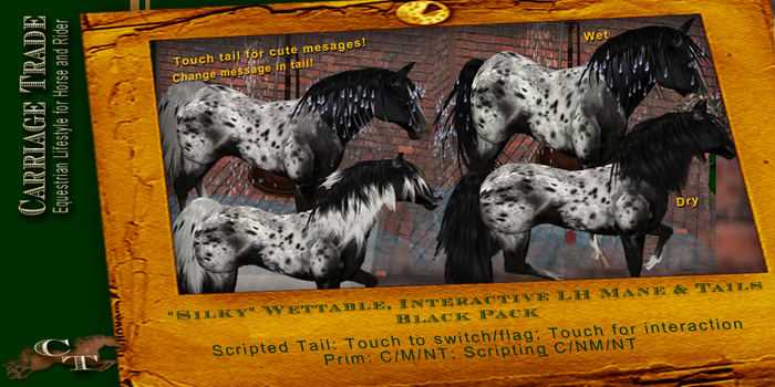 @CT@ "Silky" Wettable Manes & TailsBlacks
