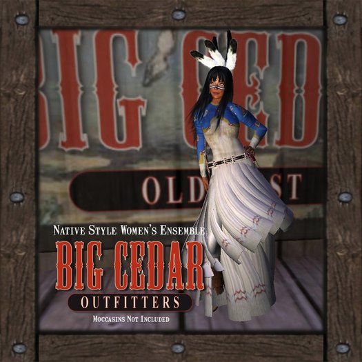 [Timber Creek] Native-Style Women's Dress-Blue Shoulders-Boxed