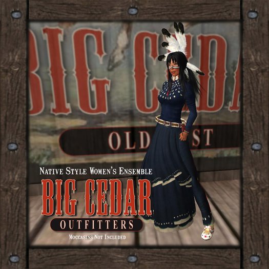 [Timber Creek] Native-Style Women's Dress-Blue-Boxed