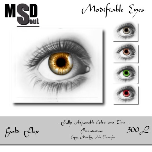 "Gold Flex" Modifiable Eyes by MaSoul Designs