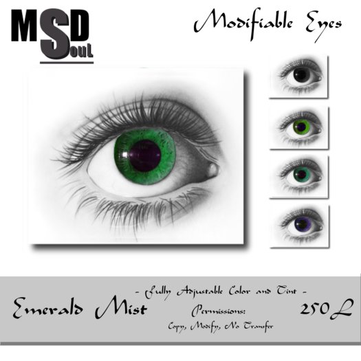 "Emerald Mist" Modifiable Eyes by MaSoul Designs