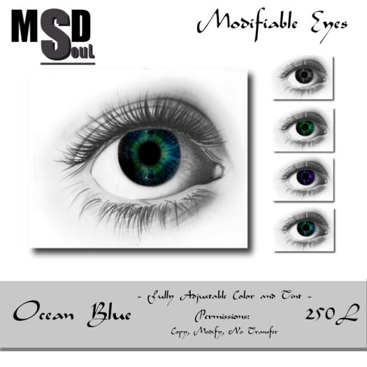 "Ocean Blue" Modifiable Eyes by MaSoul Designs