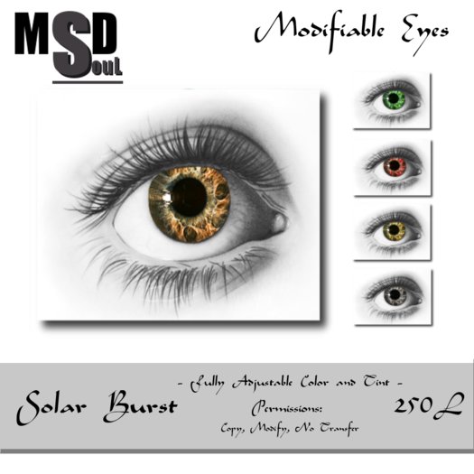 "Solar Burst" Modifiable Eyes by MaSoul Designs