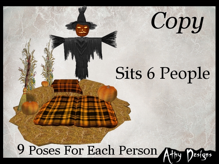 Athy Designs - Hay Stack Social Hour With Scarecrow - Special Halloween Price