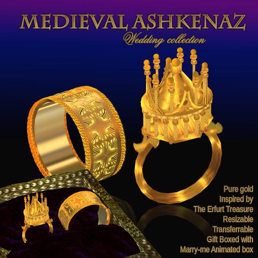 Exquisite Medieval Ashkenaz Wedding Set Gift Box