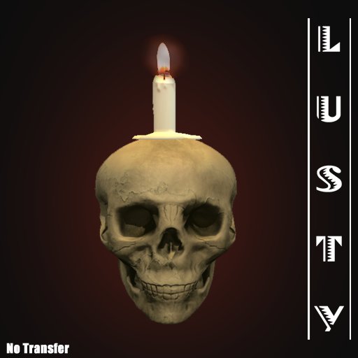 !!Lusty!! MP Sculpted Skull & Candle with animated flame