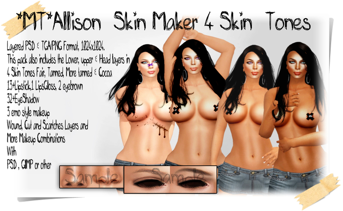 SUPER FAST SALE *MT* Allison Skin Template All Color-BIG SALES  60 % OFF