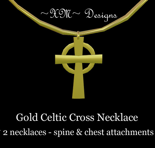 ~XM~ Gold Celtic Cross Necklace