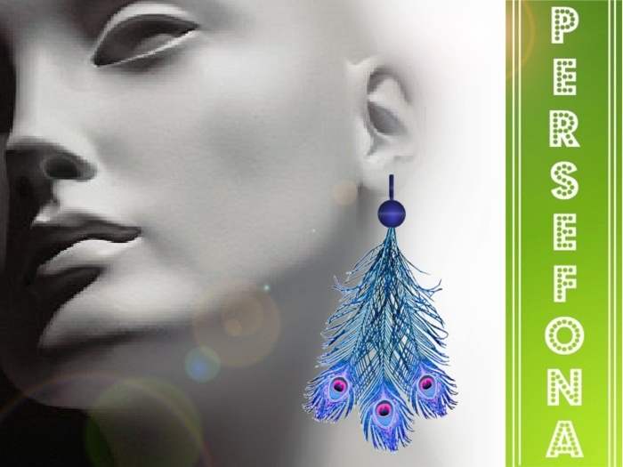 Persefona Peacock  - Blue Earrings