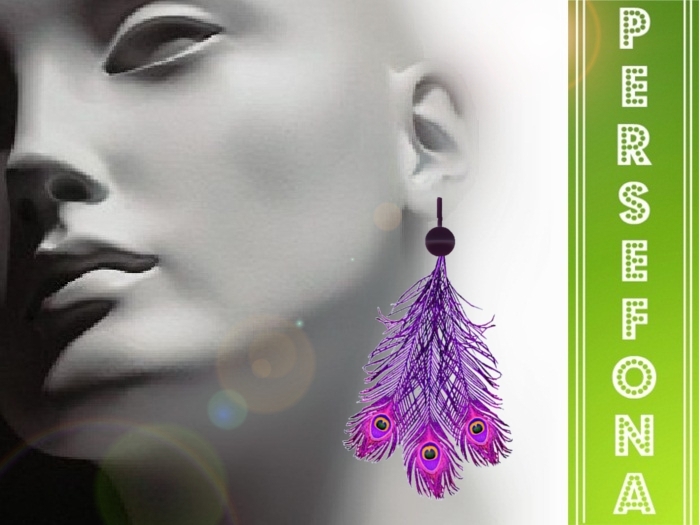 Persefona Peacock  - Purple Earrings
