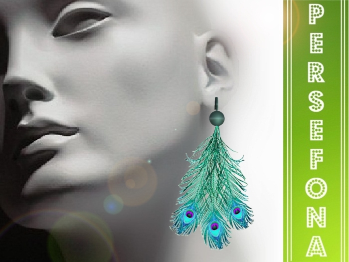 Persefona Peacock  - Teal Earrings 