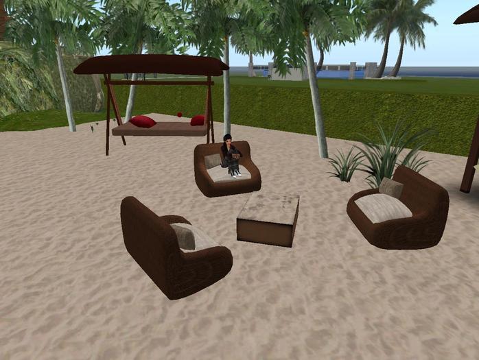 Sculpted Rattan Garden Set only 10 Prims