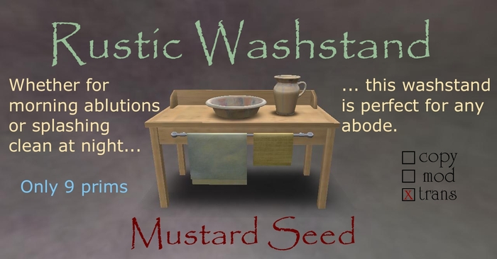 [offM] Rustic Washstand - Mustard Seed
