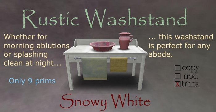 [offM] Rustic Washstand - Snowy White