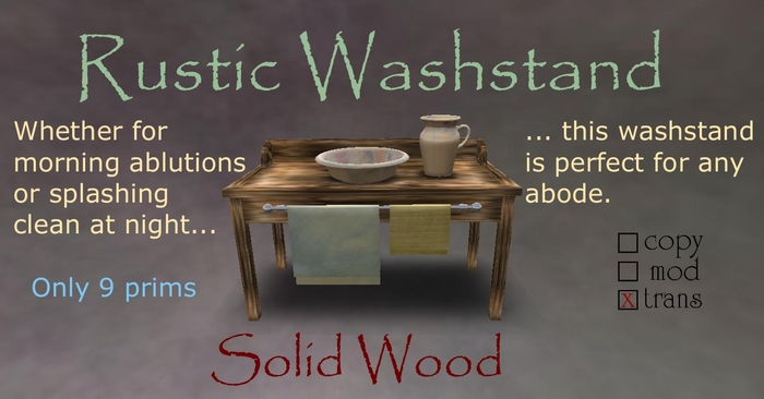 [offM] Rustic Washstand - Solid Wood