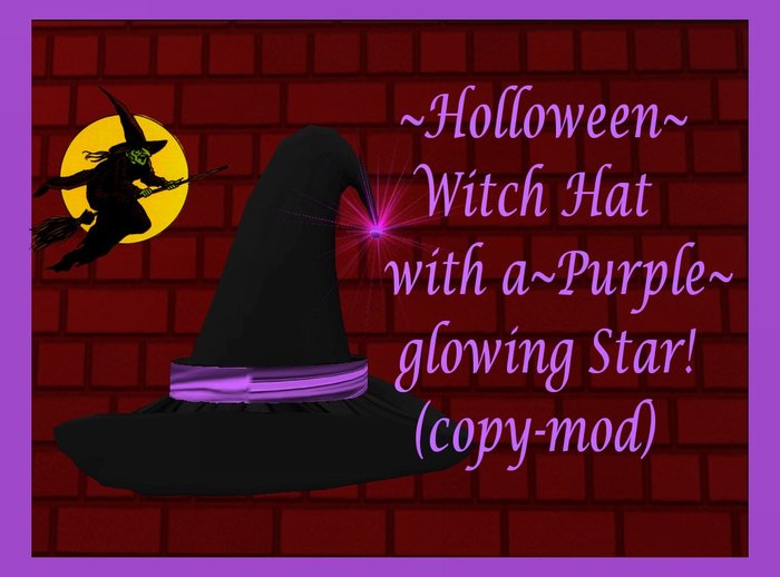 Holloween Witch Hat Stary Purple-box