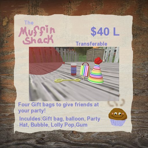 ~*The Muffin Shack*~ Gift Bag Set {Primary}  {Boxed}