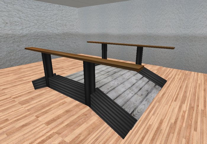 Wooden Bridge with Rail
