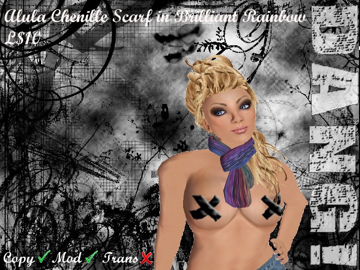 DANG! Alula Chenille Scarf ~ Brilliant Rainbow