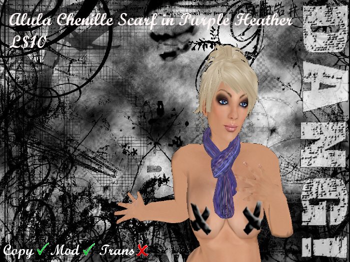 DANG! Alula Chenille Scarf ~ Purple Heather