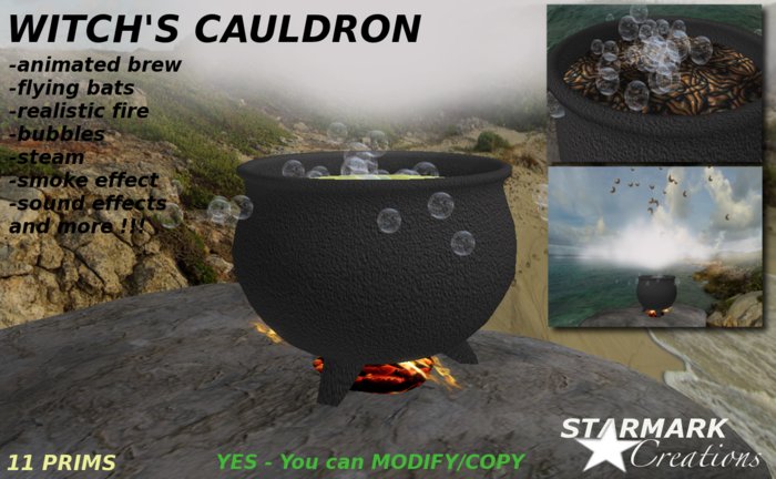 NO lag Witch's Cauldron with MANY special effects  from STARMARK CREATIONS 