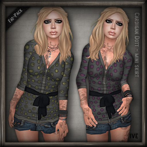 20.FIVE Dotted Cardigans w mini skirt