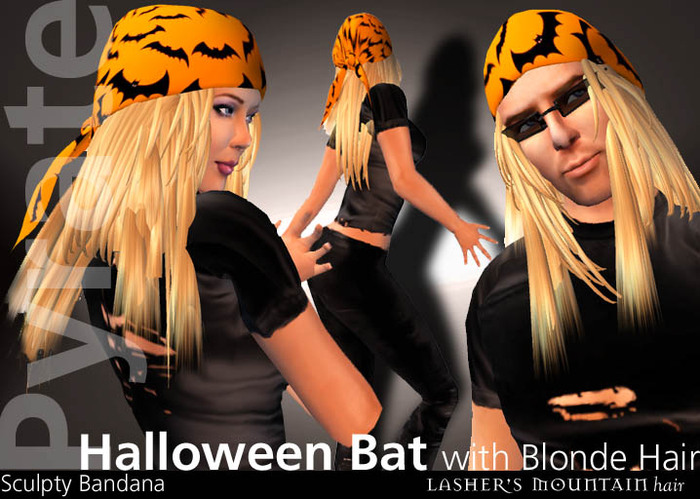 Halloween Bat Pyrate - Blonde Hair & Bandanna Unisex