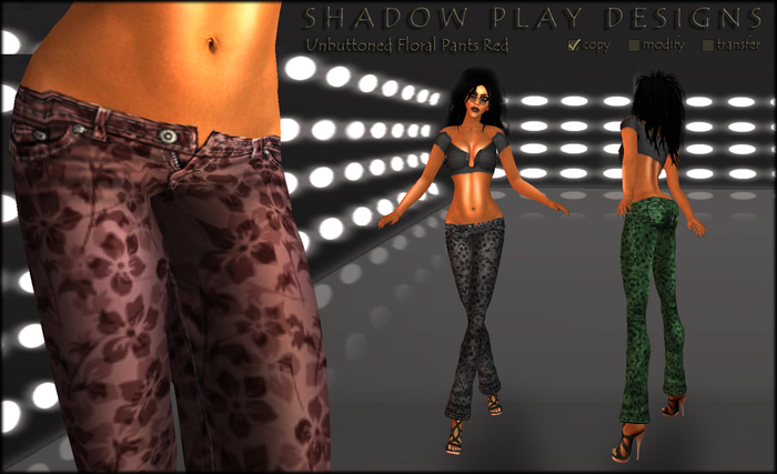 Shadow Play Designs - Unbuttoned Floral Pants Red
