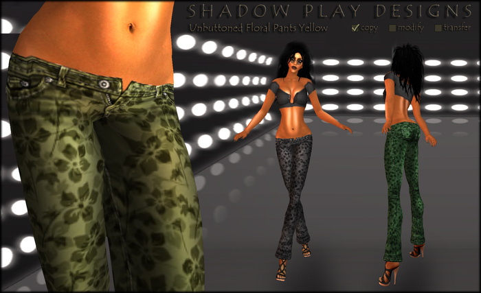Shadow Play Designs - Unbuttoned Floral Pants Yellow