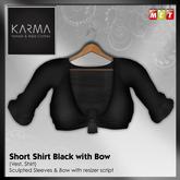Karma - Tied Shirt Black with Sculptie Bow & Cuffs