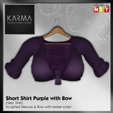 Karma - Tied Shirt Purple with Sculptie Bow & Cuffs
